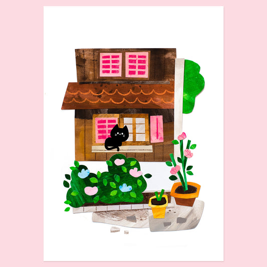 Cat House - Art Print A4